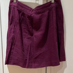 J Crew Linen Blend Burgundy Skirt